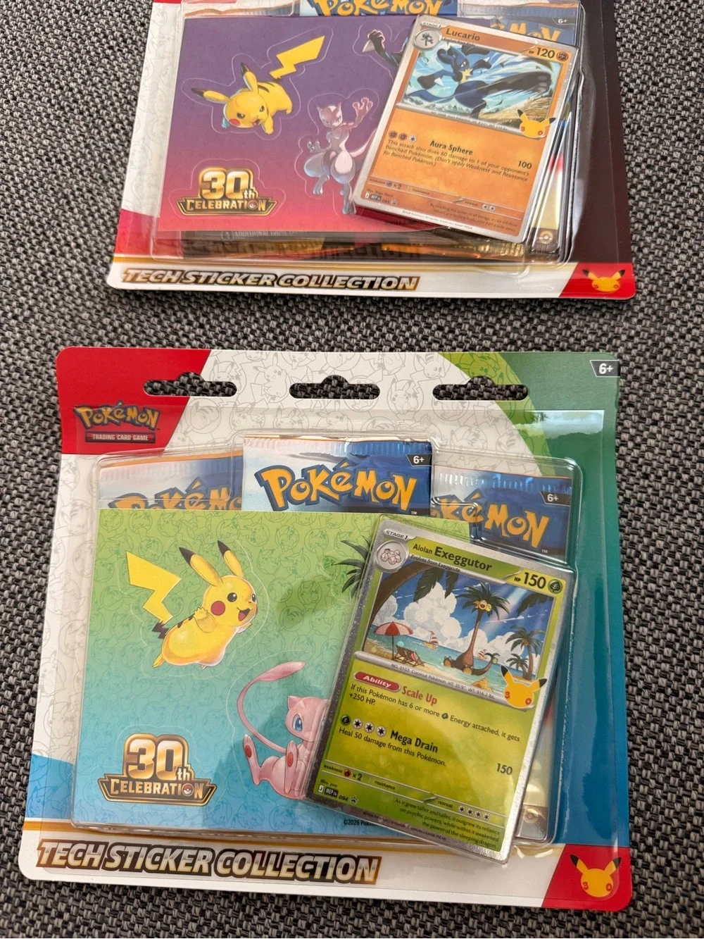 Pokemon 30th Celebration Tech Sticker Collection Lucario and Alolan Exeggutor